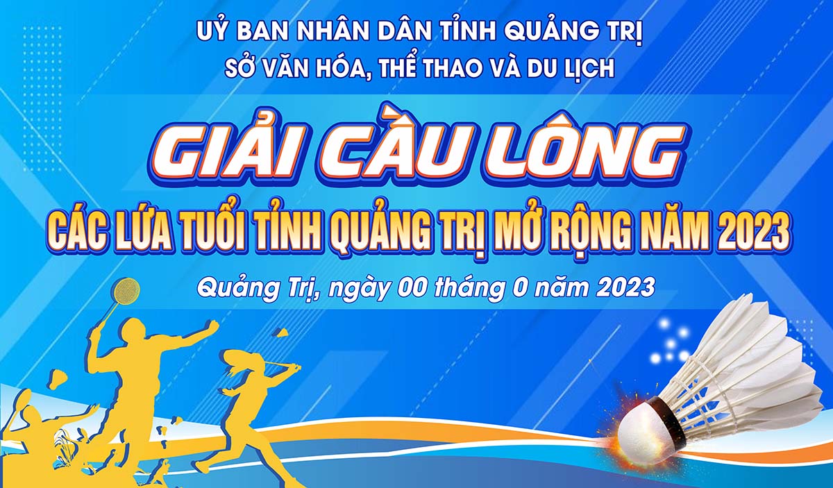 Backdrop giải cầu lông mẫu 26 file Corel