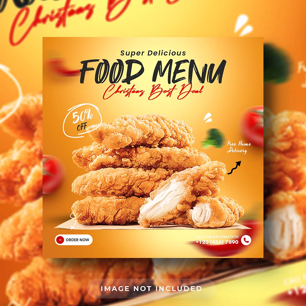 Poster quảng cáo gà rán KFC file PSD mẫu GR86