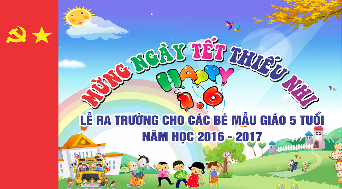 Backdrop phông nền quốc tế thiếu nhi 1-6 File Corel số 7