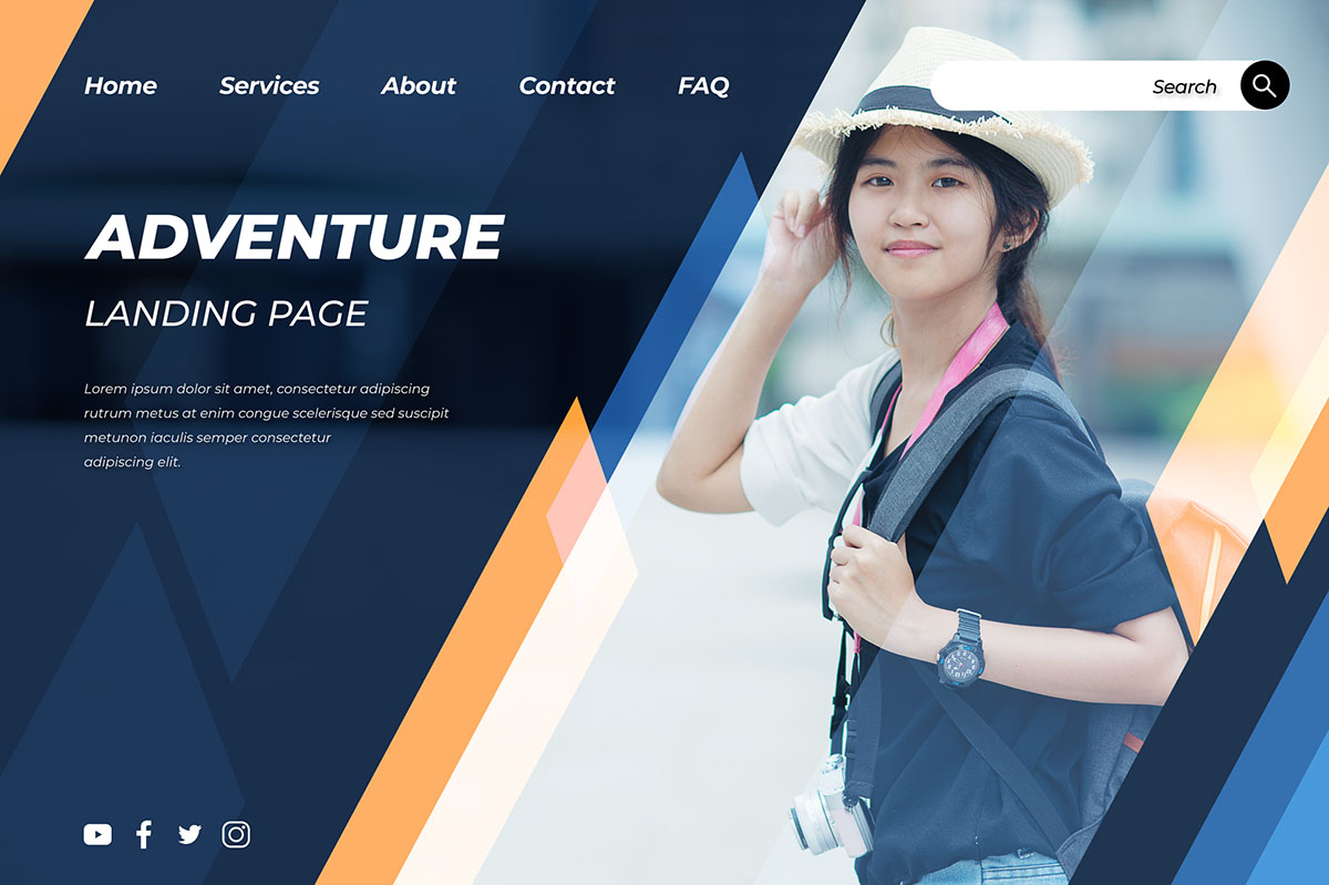 Banner cô gái đi du học file vector mẫu DH332