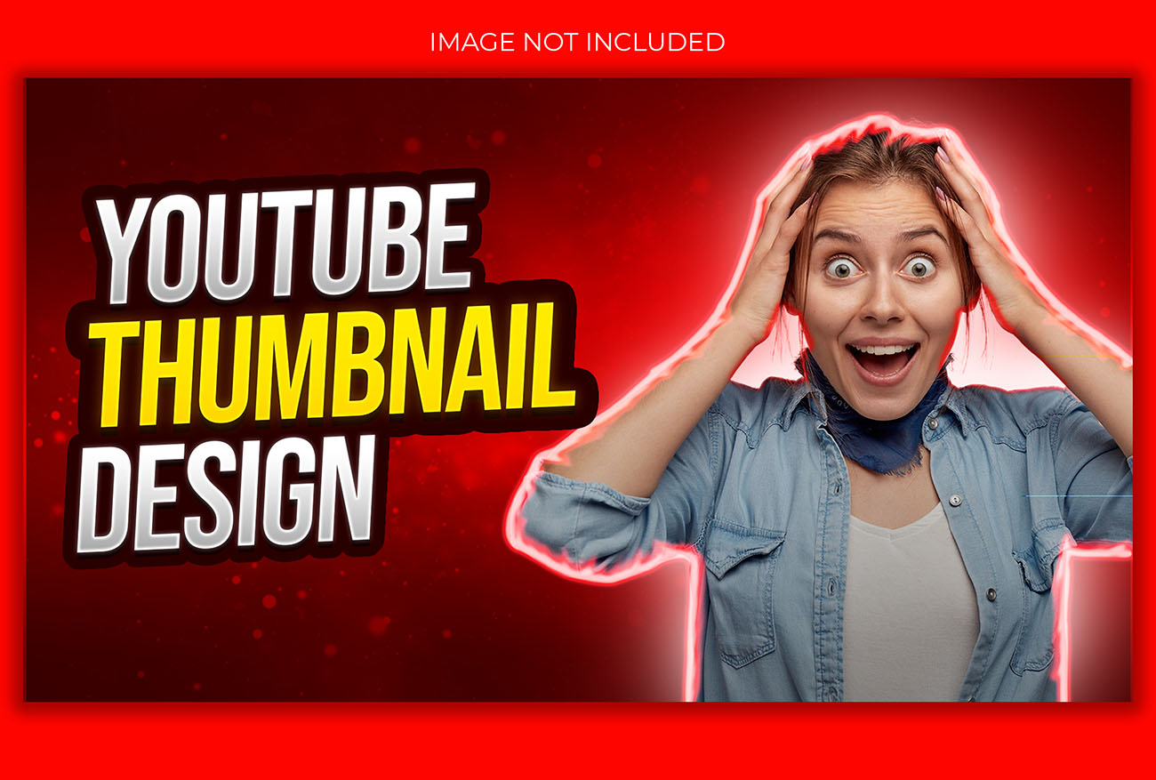 Ảnh thumb kênh youtube nền màu đỏ mẫu T41 file PSD