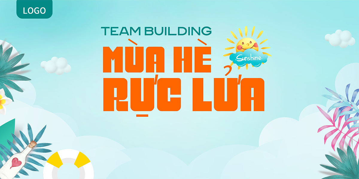 Phông nền Team Building mùa hè rực lửa File Corel