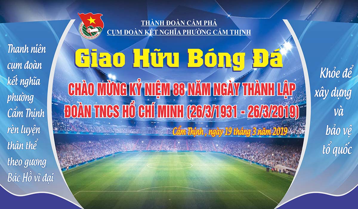 Backdrop giải giao hữu bóng đá mẫu 32 file Corel