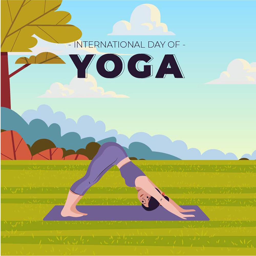 Poster tập yoga trên bãi cỏ Y29 file AI