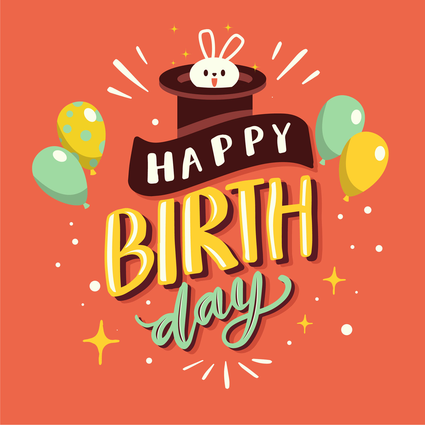 Bộ chữ typo happy birthday mềm mại cách điệu file EPS và AI mẫu K56