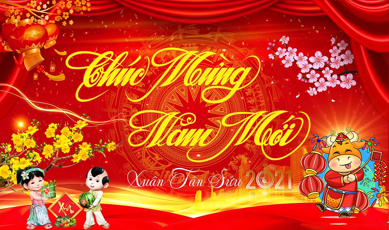 Backdrop chúc mừng năm mới mẫu 005 - File Corel