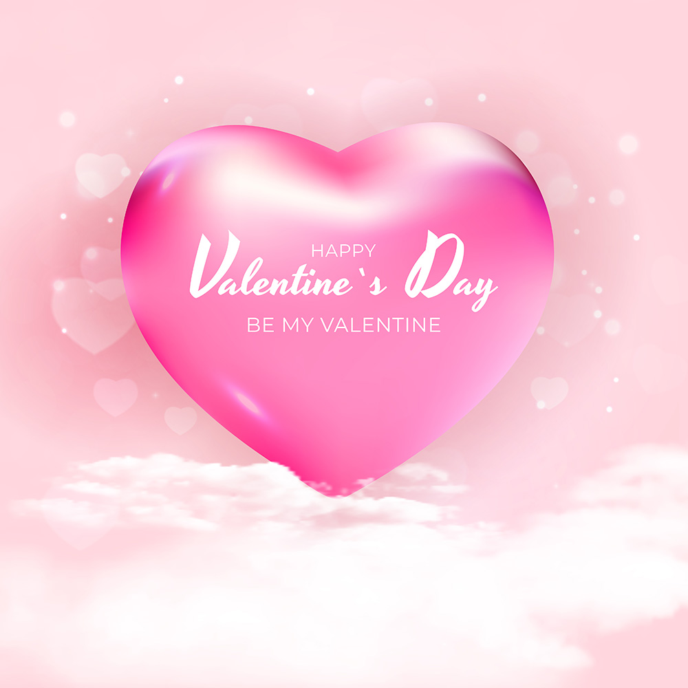 Banner ngày valentine nền màu hồng file vector mẫu BV355