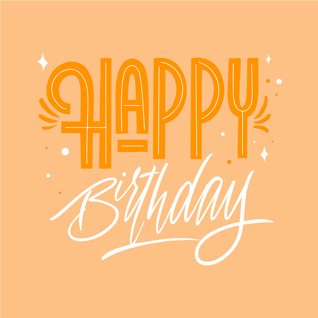 Bộ chữ typo happy birthday mềm mại cách điệu file EPS và AI mẫu K30