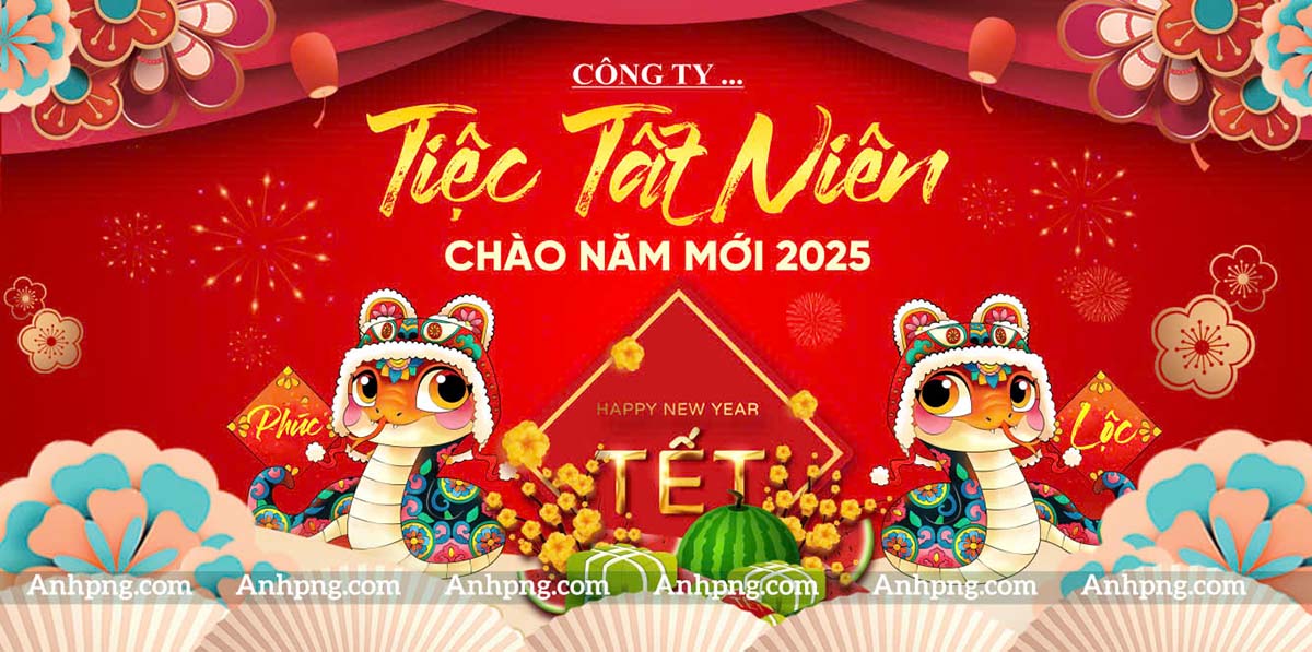 Background tiệc tất niên file CDR mẫu OC400