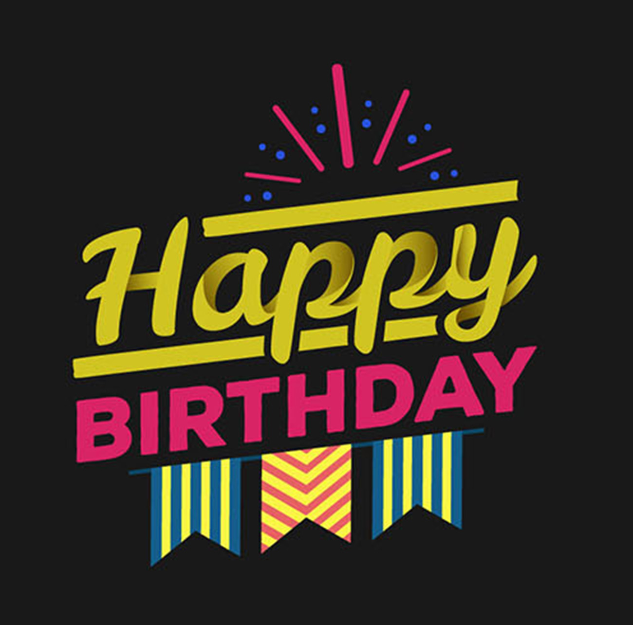 Bộ chữ typo happy birthday mềm mại sang trọng file EPS và AI mẫu K162