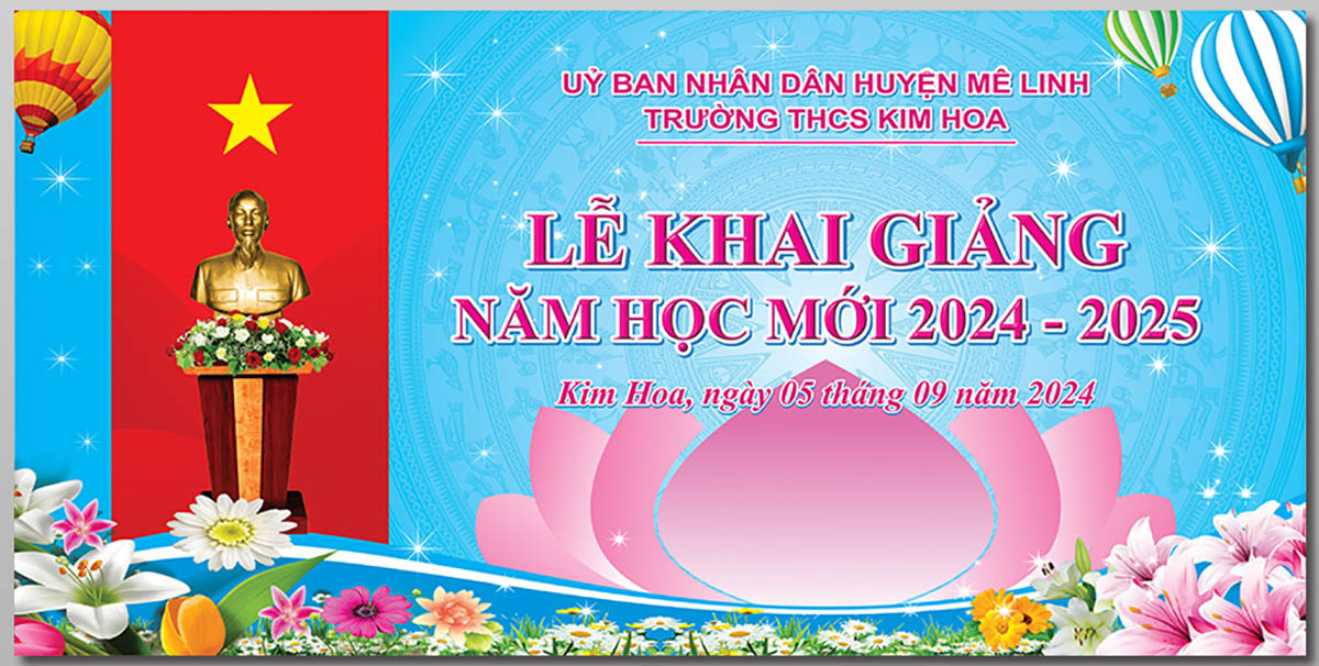 Backdrop lễ khai giảng file Corel - mẫu số 758