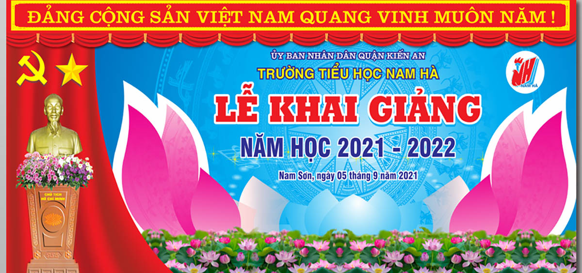 Backdrop lễ khai giảng file Corel - mẫu số 765