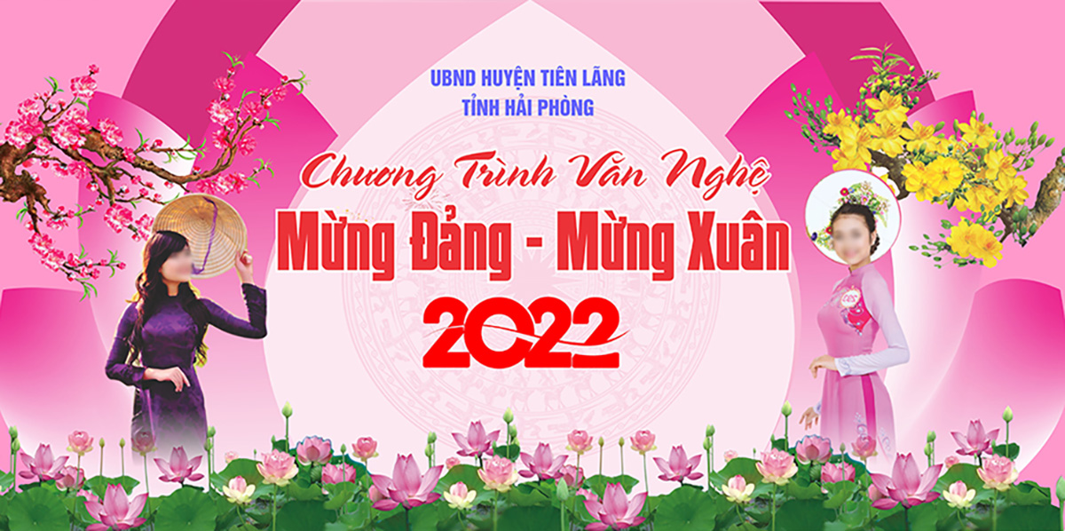 Phông nền chương trình văn nghệ mừng đảng mừng xuân - File Corel