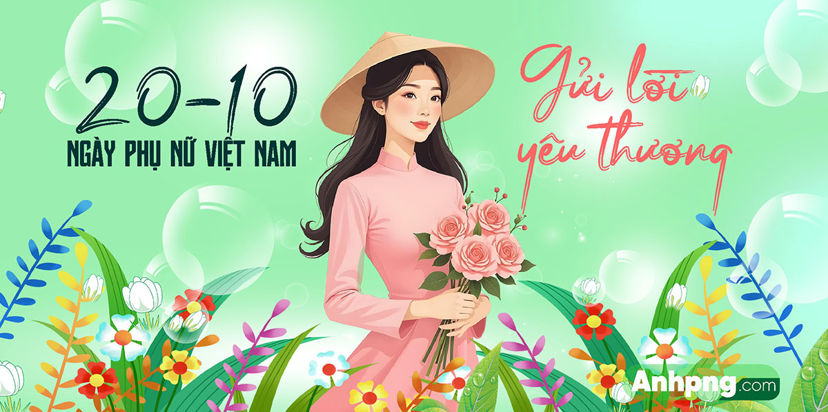 Banner chúc mừng ngày phụ nữ việt nam file CDR mẫu PN263