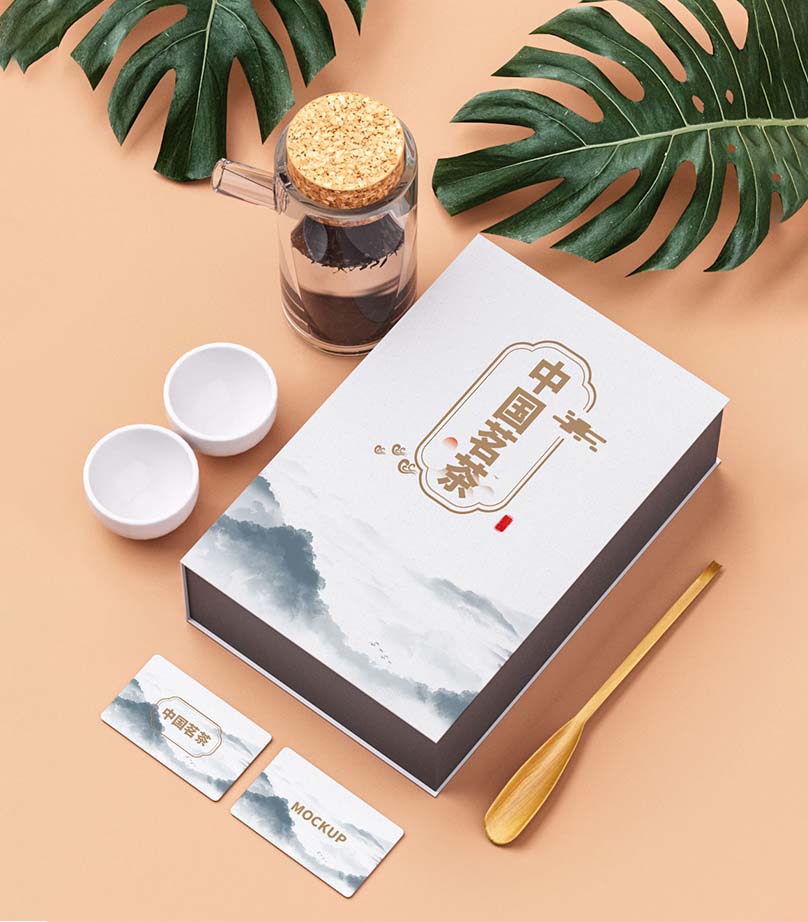 Mockup bao bì sản phẩm trà mẫu T02 PSD