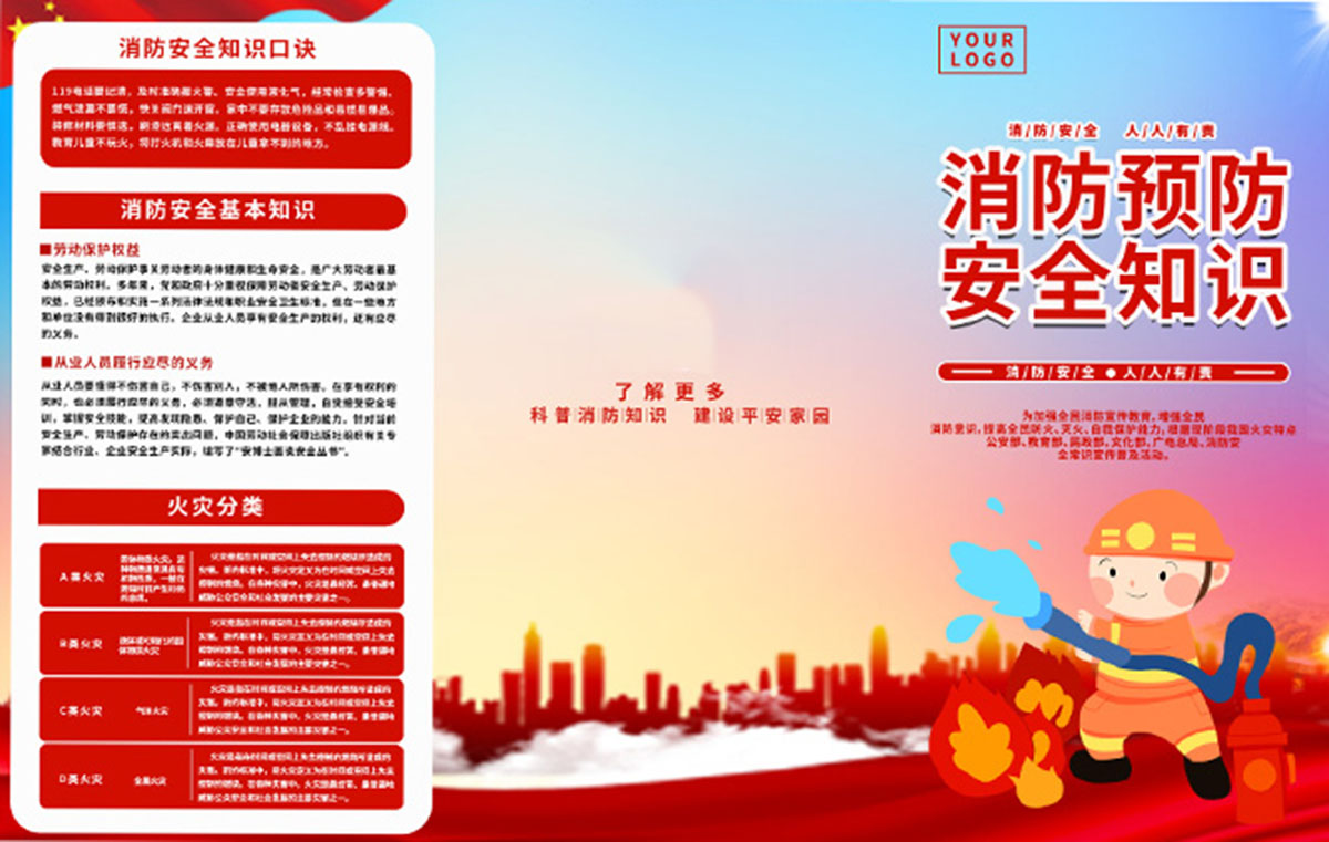 Brochure lĩnh vực phòng cháy chữa cháy file PSD mẫu PC194