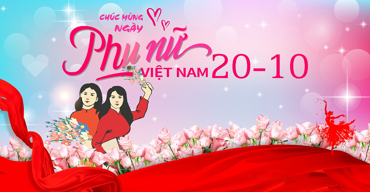 Banner chúc mừng ngày phụ nữ việt nam file CDR mẫu PN289