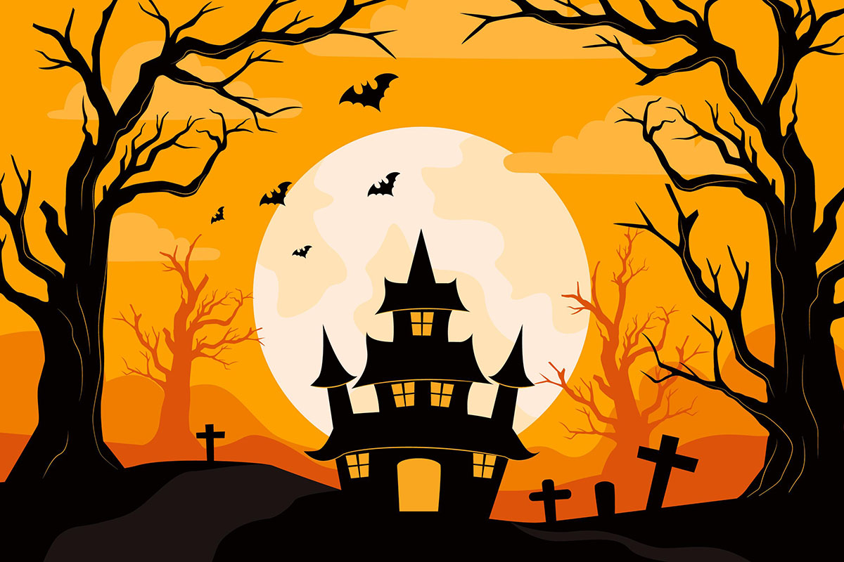 Background lễ hội halloween kinh dị file EPS và AI mẫu MB137