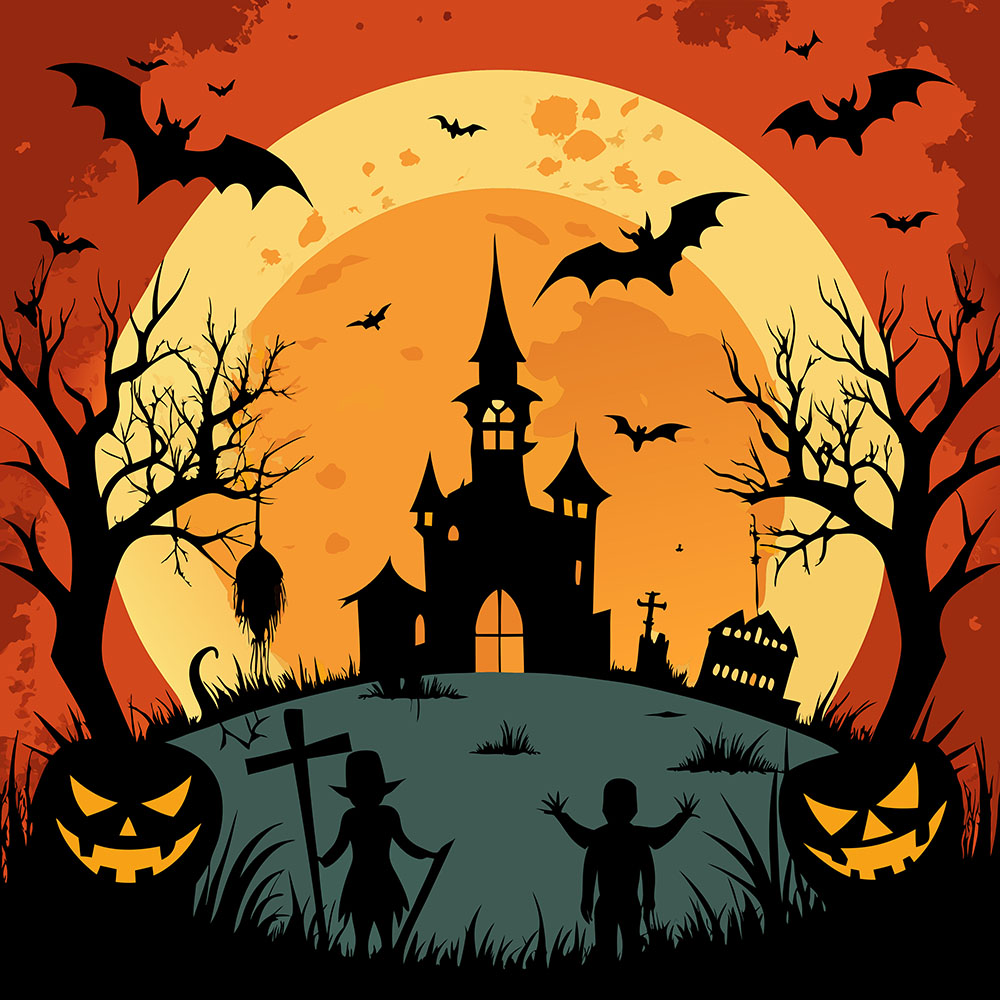 Background lễ halloween kinh dị file EPS và AI mẫu MB54