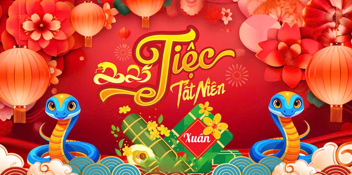 Background tiệc tất niên file CDR mẫu OC386