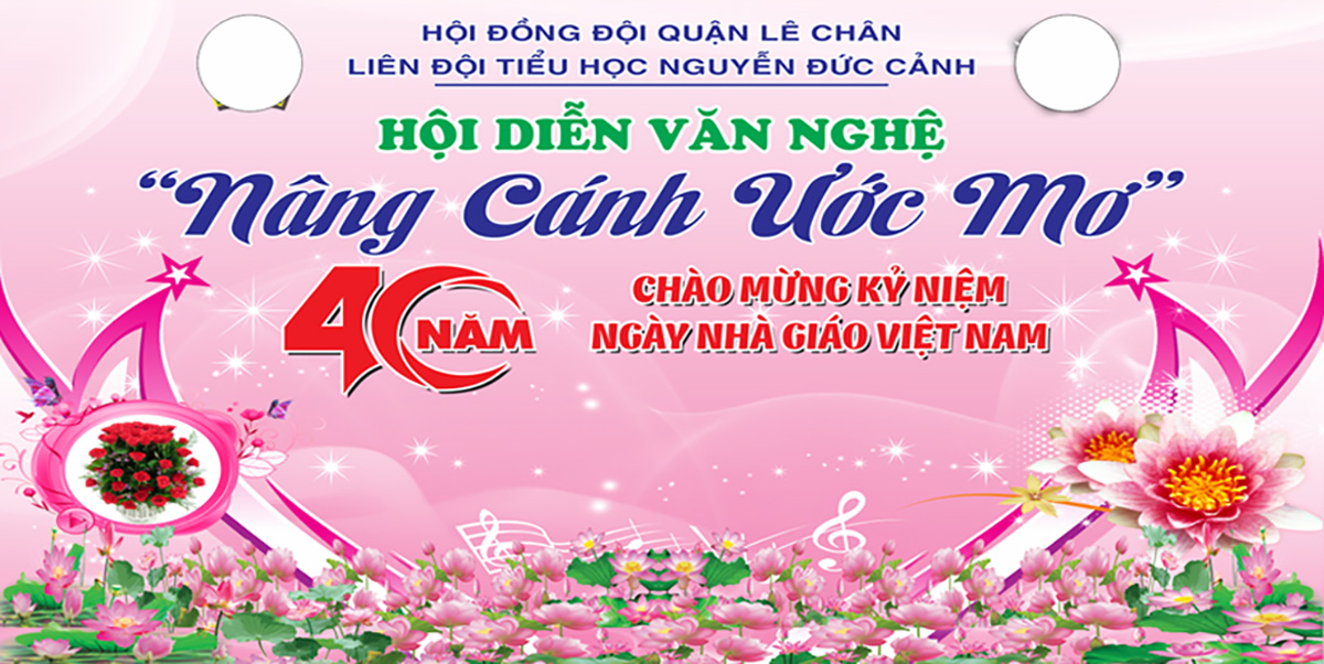 Phông nền hội diễn văn nghệ chào mừng ngày nhà giáo Việt Nam - File Corel