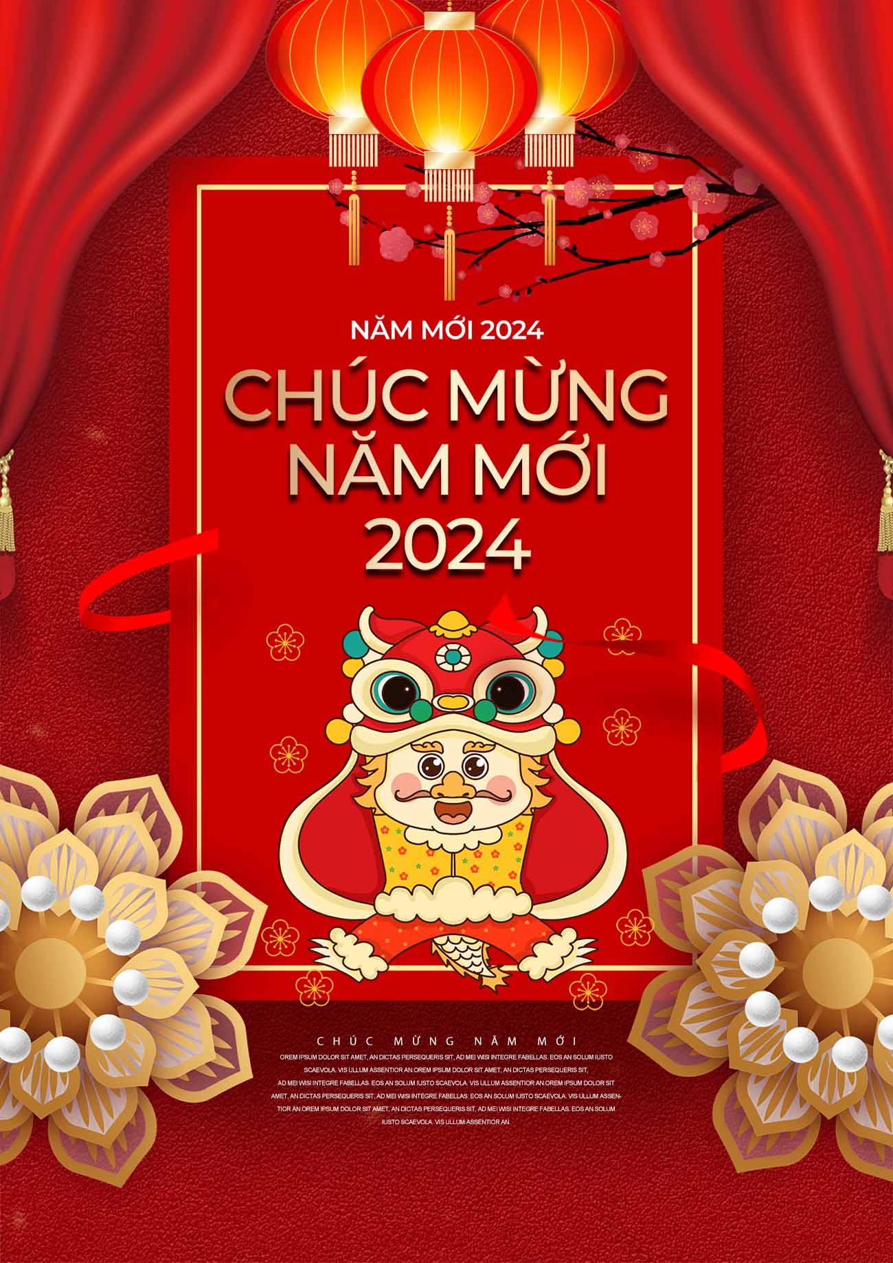 Poster chúc mừng năm mới mẫu 11 PSD