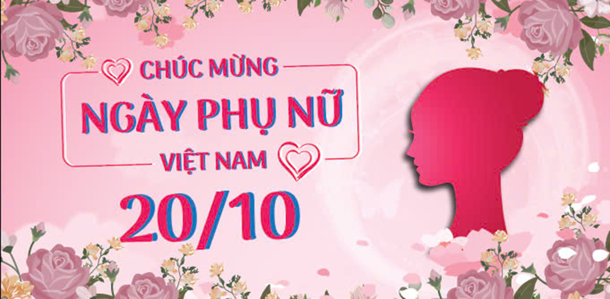 Banner chúc mừng ngày phụ nữ việt nam file EPS và AI mẫu PN238