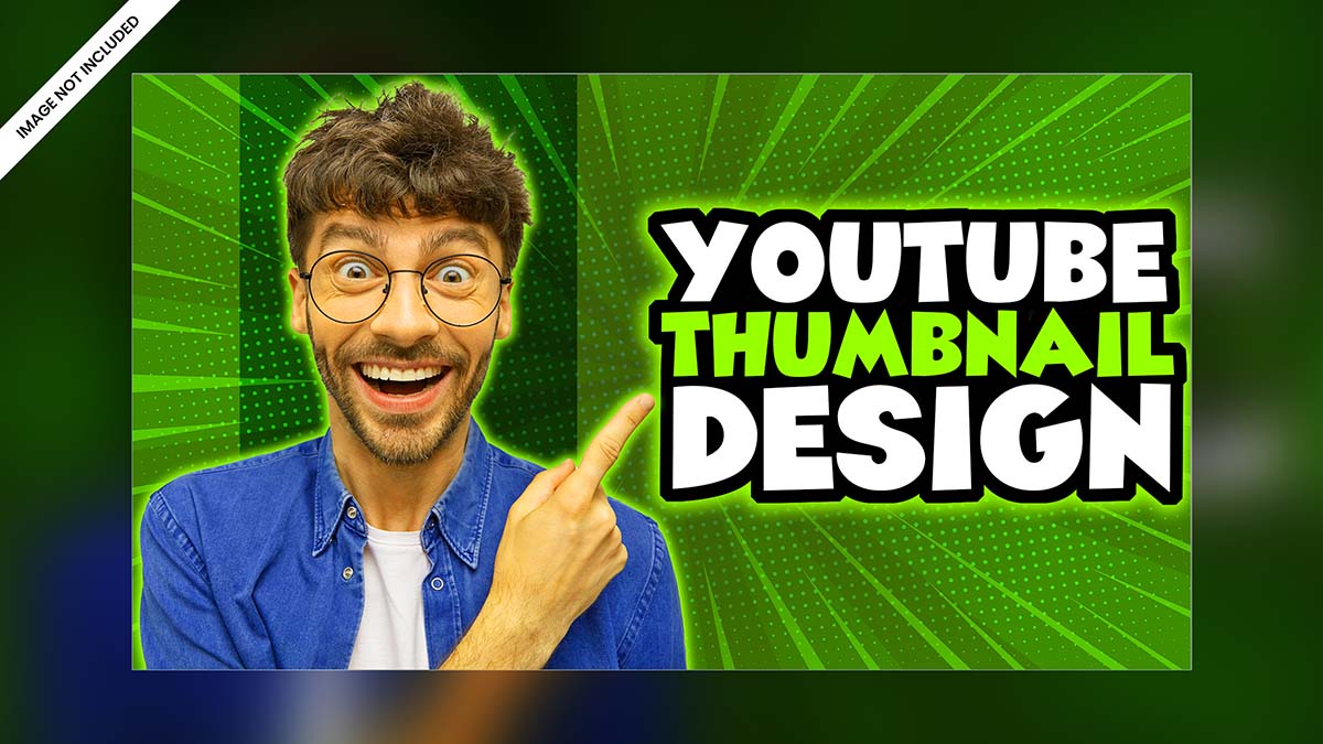 Ảnh thumb kênh youtube nền xanh lá cây mẫu 31 file PSD