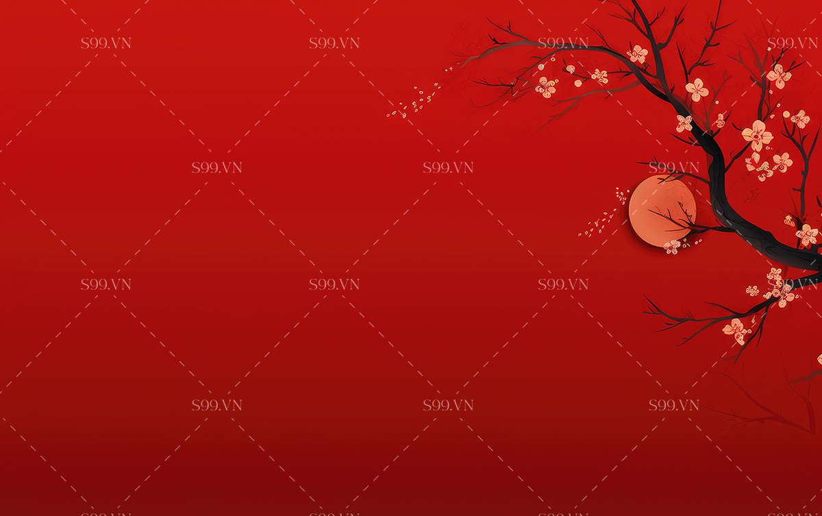 Background tết nguyên đán nền màu đỏ file JPG mẫu 25R1544