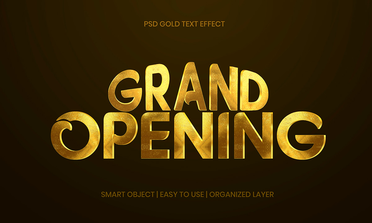 Hiệu ứng text gold file PSD mẫu HU369