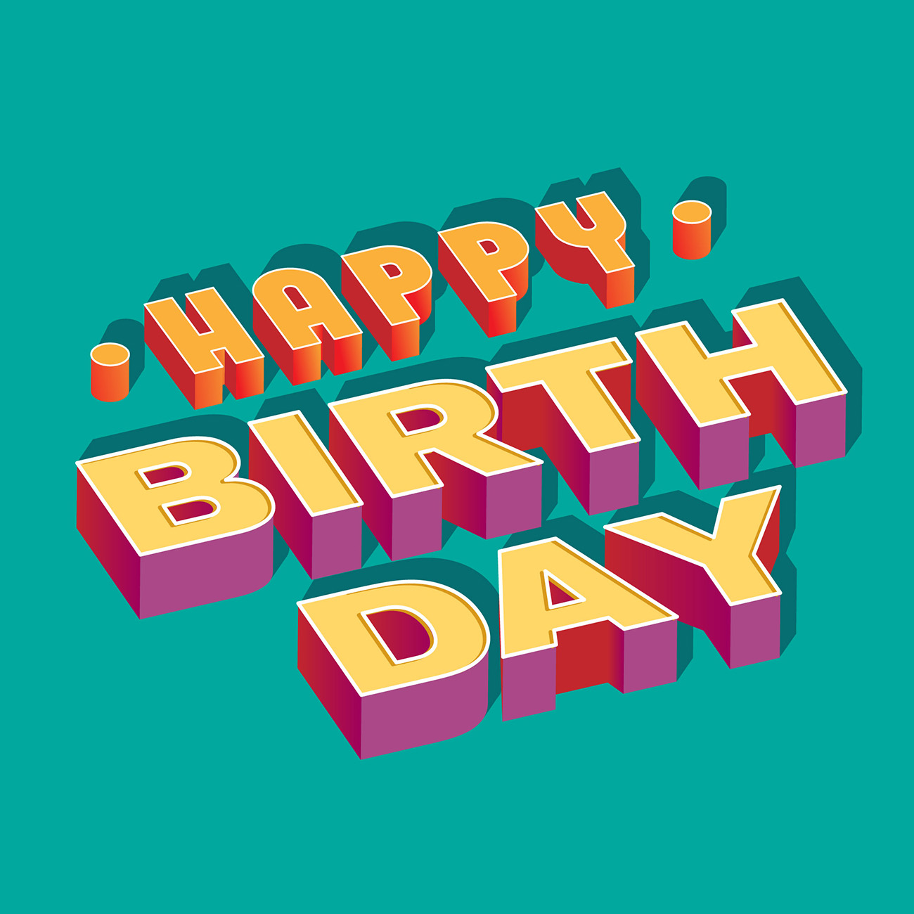 Bộ chữ typo happy birthday đẹp đơn giản file EPS và AI mẫu K171