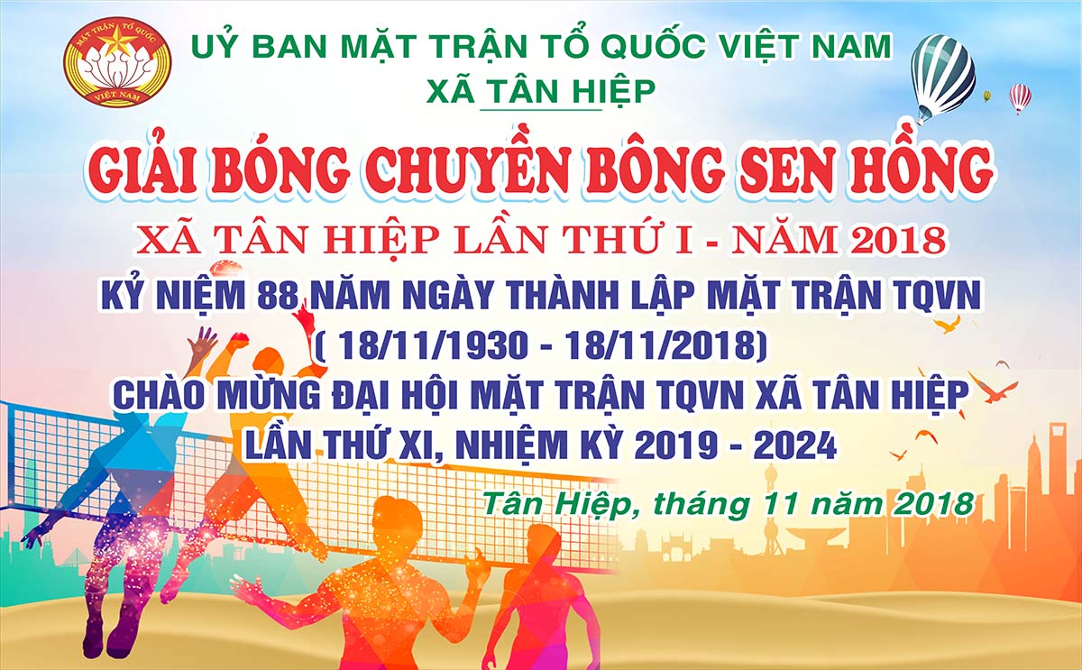 Backdrop giải bóng chuyền mẫu 62 file Corel