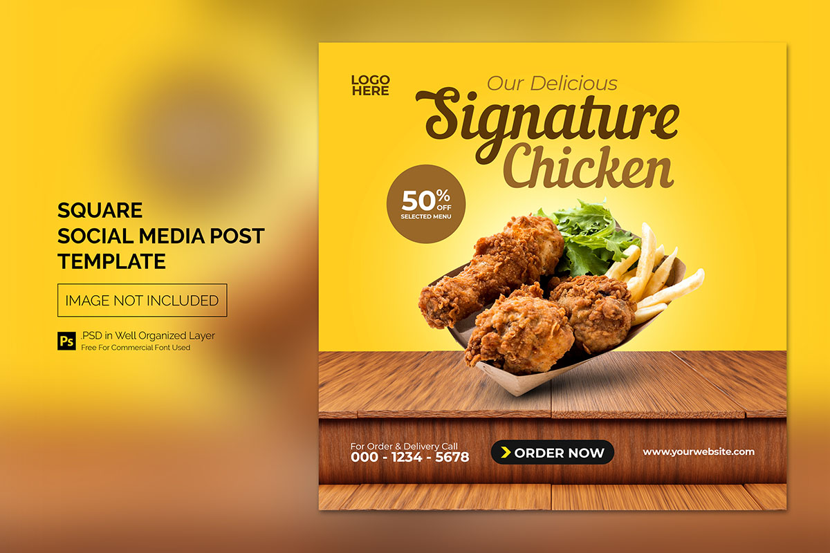 Poster quảng cáo gà rán KFC file PSD mẫu GR69