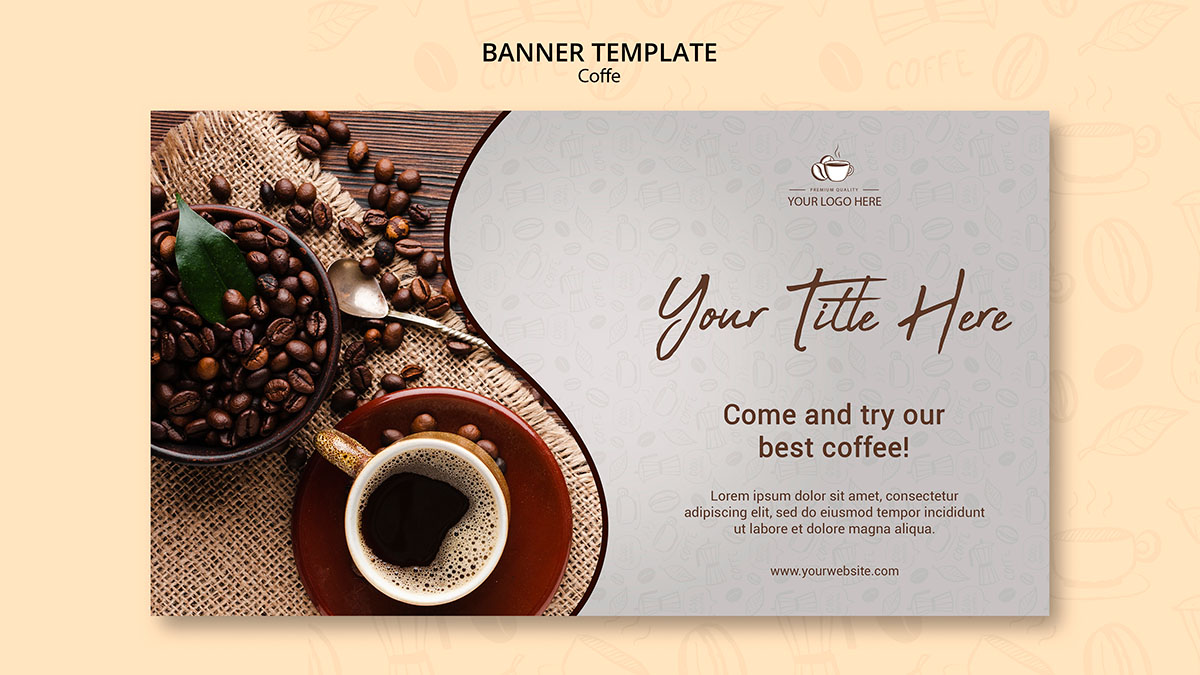 Banner quảng cáo cafe file PSD mẫu CF48