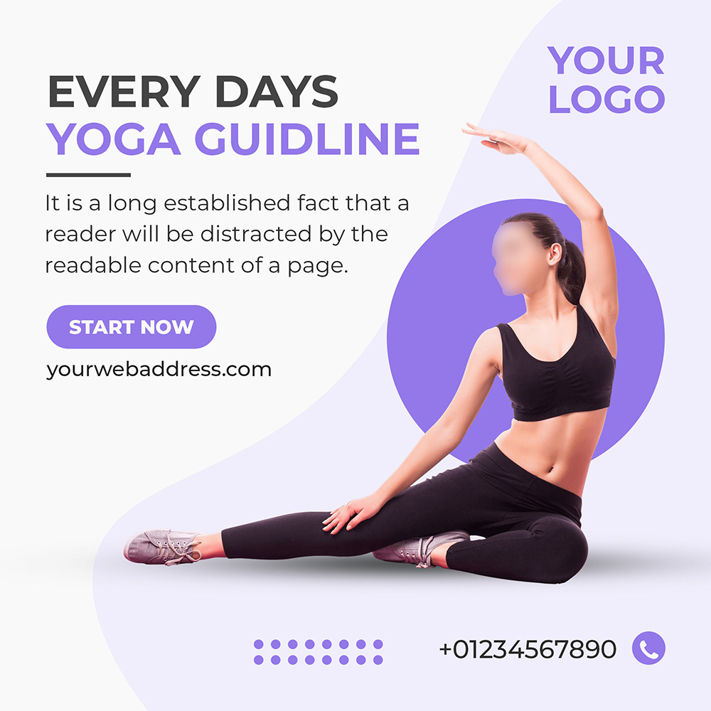 Poster bài tập yoga tại nhà file PSD mẫu J134