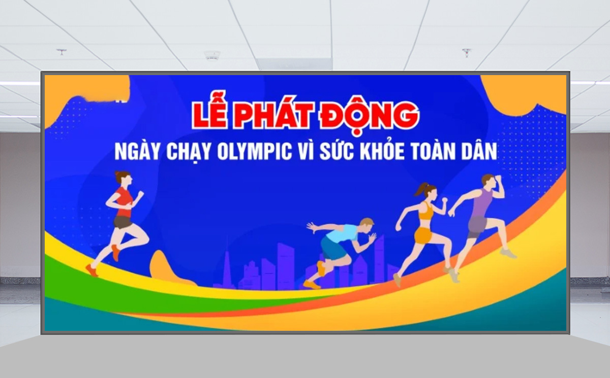 Phông nền lễ phát động toàn dân chạy olympic File Corel