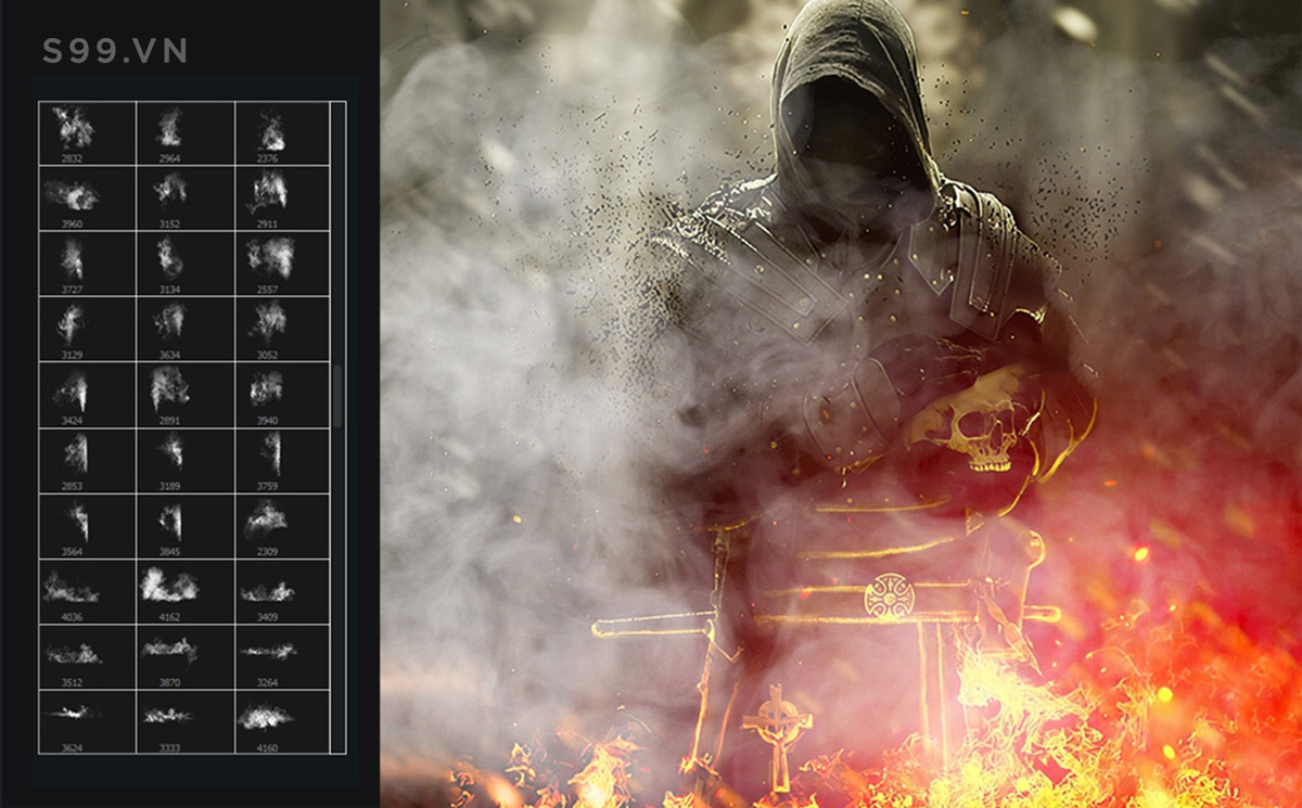 Bộ Brush hiệu ứng khói lửa cho photoshop