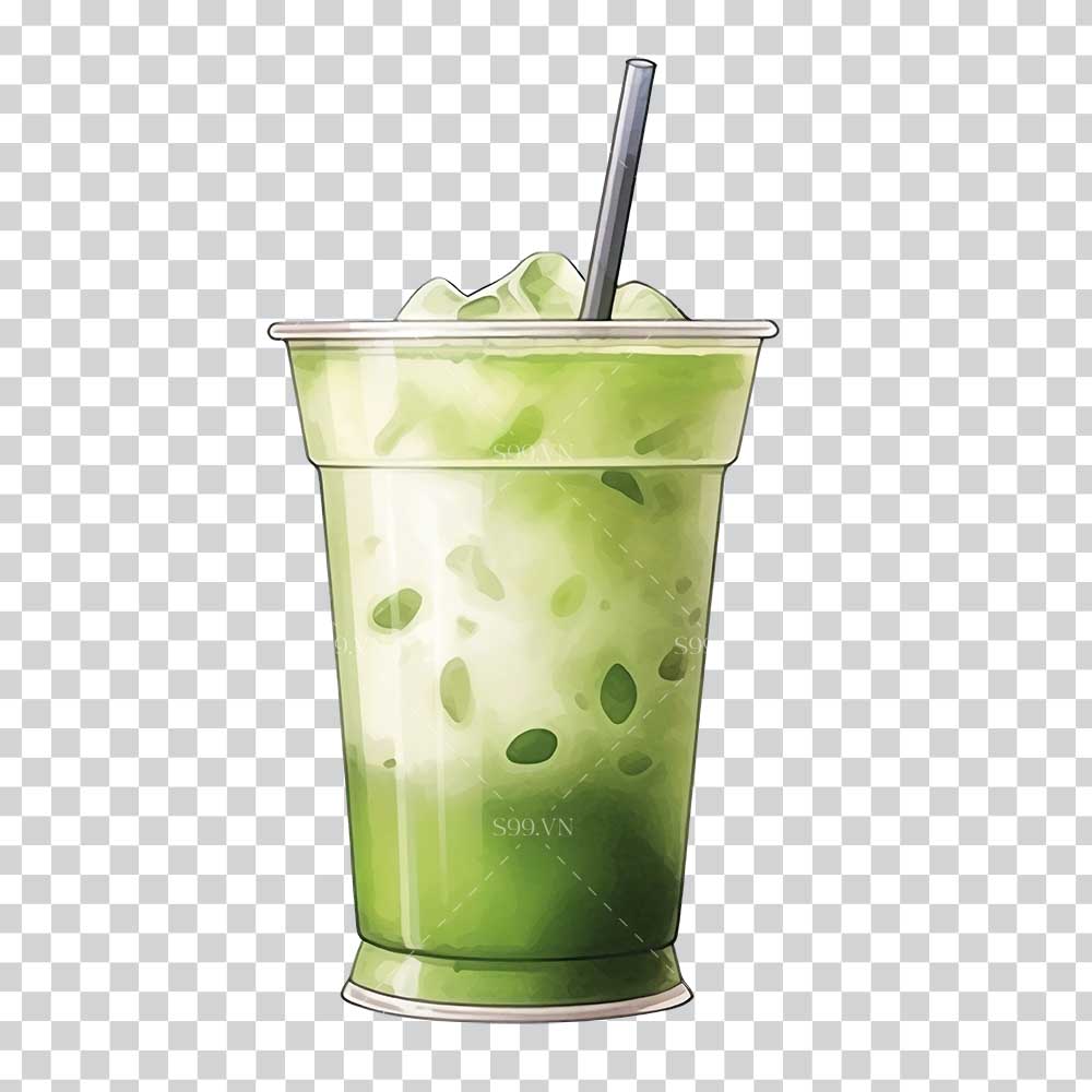 Hình minh họa cốc trà sữa matcha file PNG mẫu số 423