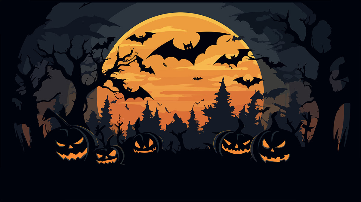 Background đêm trăng halloween file EPS - mẫu số 262