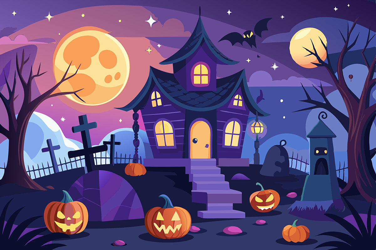 Background lễ halloween kinh dị file EPS và AI mẫu MB27