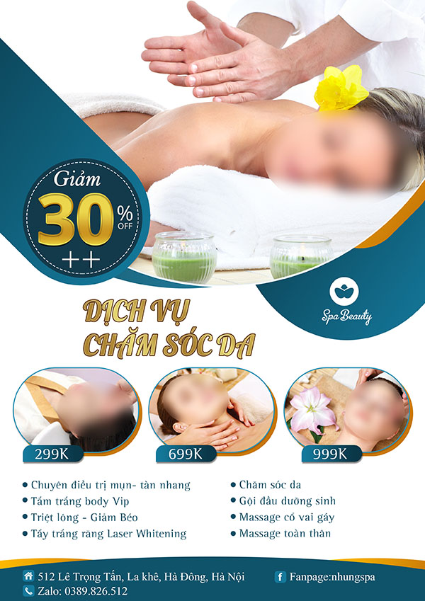 Poster quảng cáo dịch vụ spa file PSD mẫu KF57