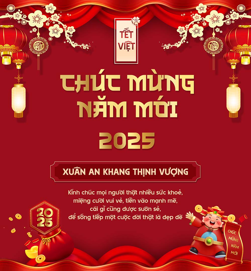 Poster chúc mừng tết nguyên đán file PSD mẫu 25R1104