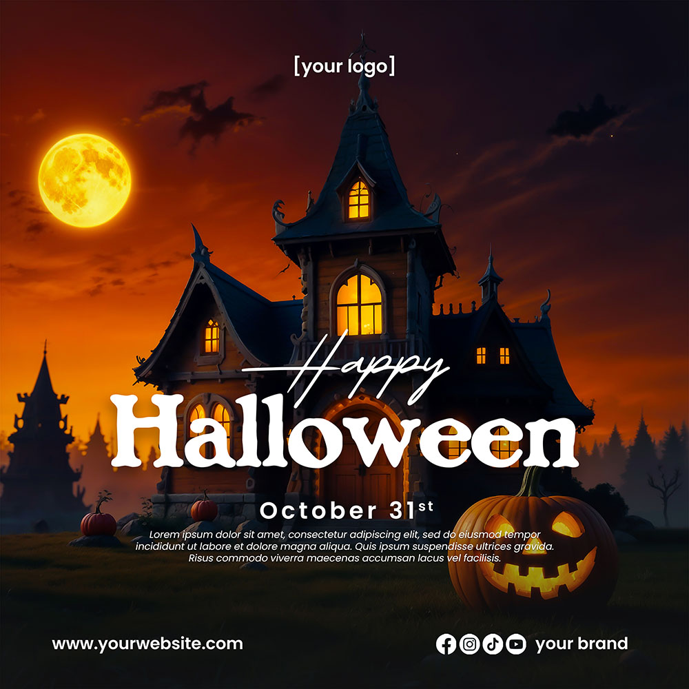 Banner lễ hội halloween file PSD mẫu MB243