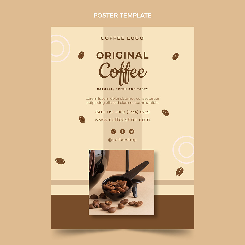 Poster quảng cáo coffee file EPS và AI mẫu CF93