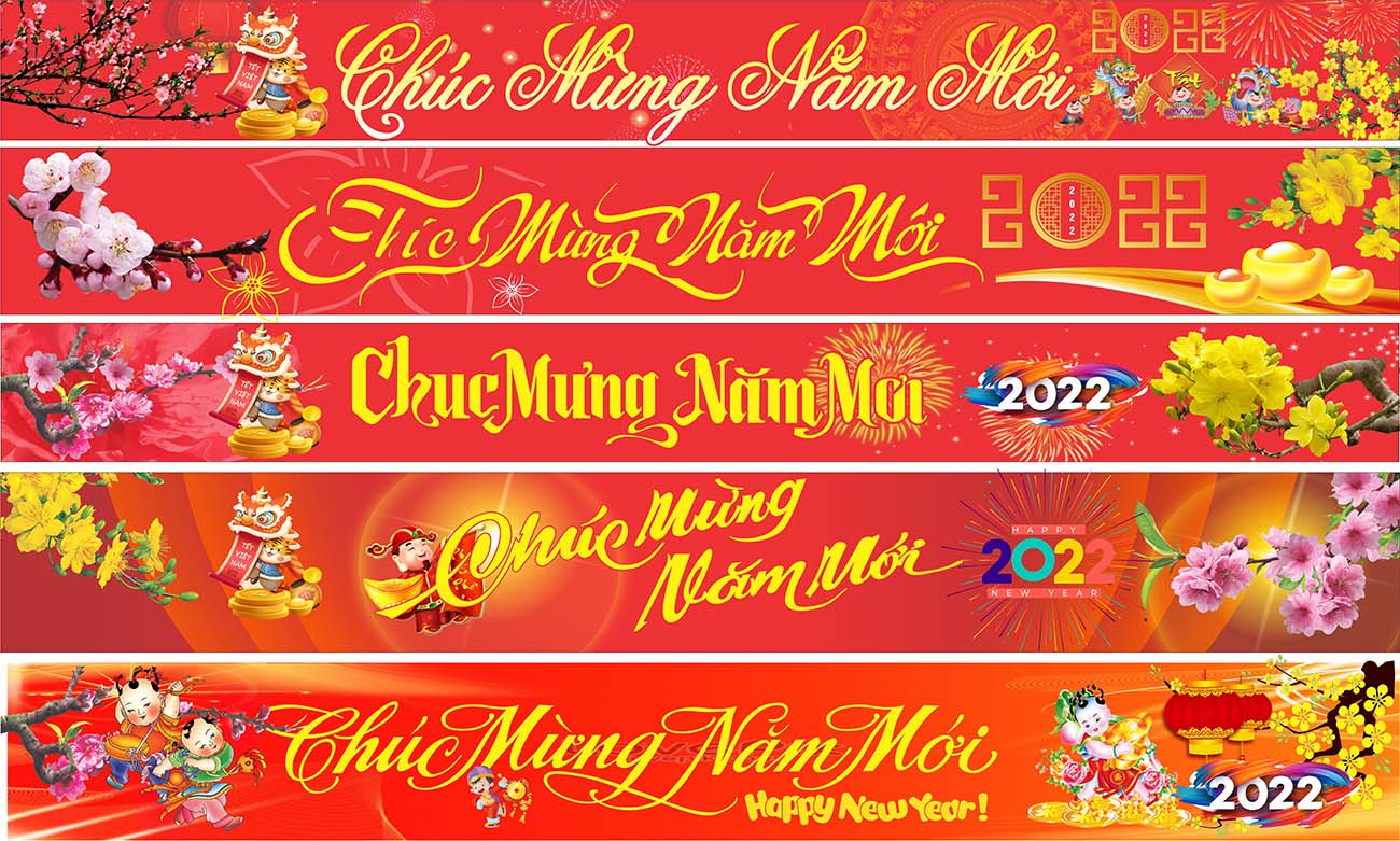 Băng rôn chúc mừng năm mới mẫu 011 - File Corel