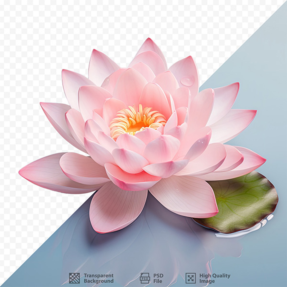 Ảnh minh họa hoa sen cùng lá file PSD mẫu 29