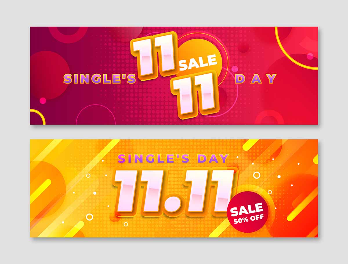 Banner ưu đãi ngày 11.11 file vector mẫu số 727