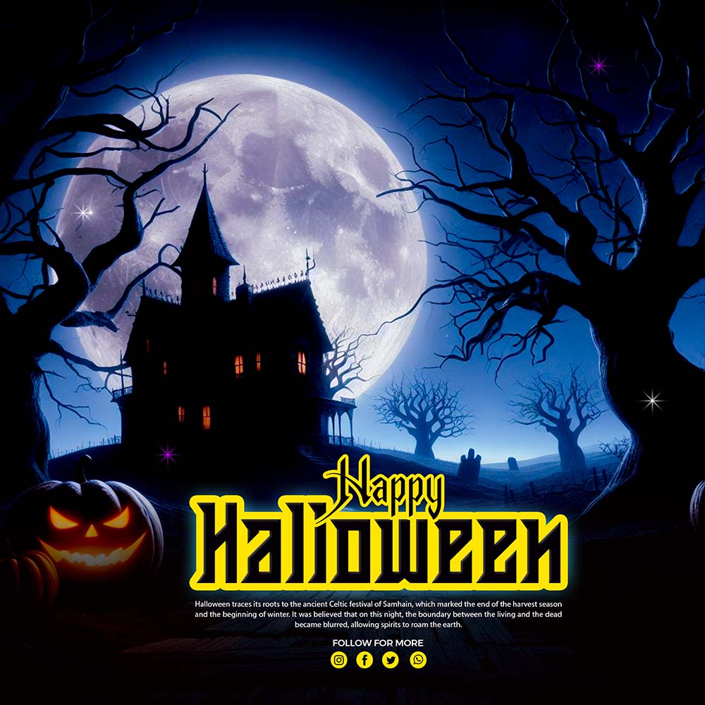 Poster lễ hội halloween kinh dị file PSD mẫu MB219