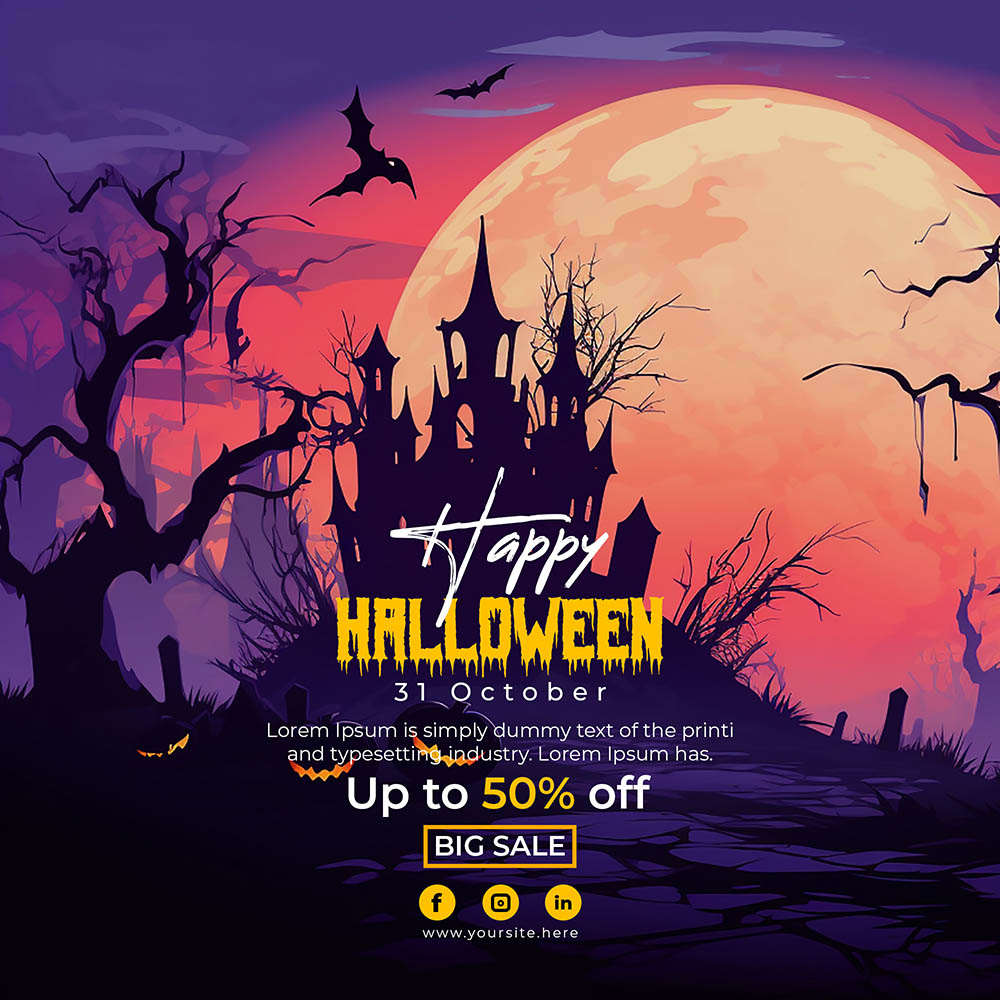 Banner lễ hội halloween file PSD - mẫu số 690