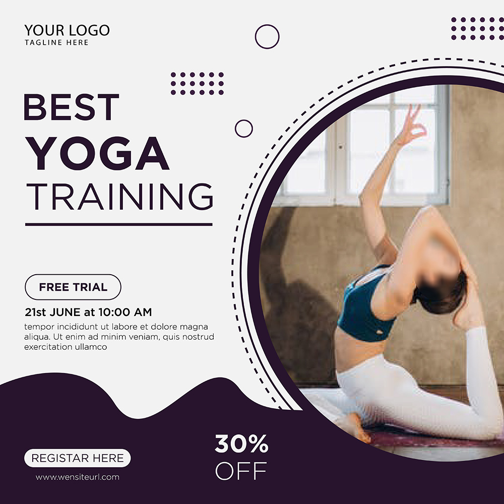 Poster khóa học yoga file EPS và AI mẫu J75